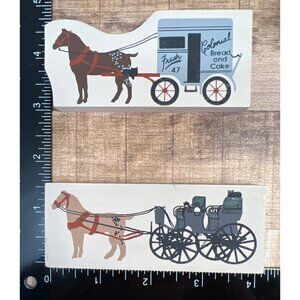 Cat's Meow Vintage Wooden Horse & Carriage Decor Set